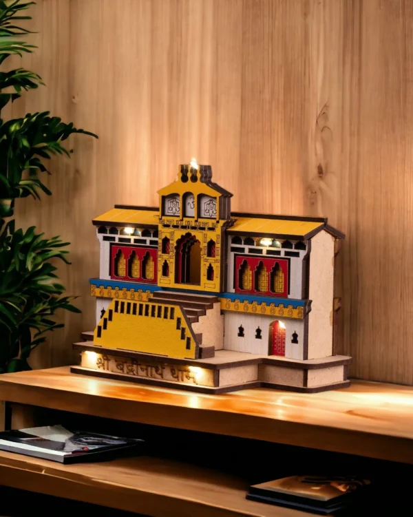 badrinath-3d-model-with-led Wooden Badrinath temple model with LED- Large