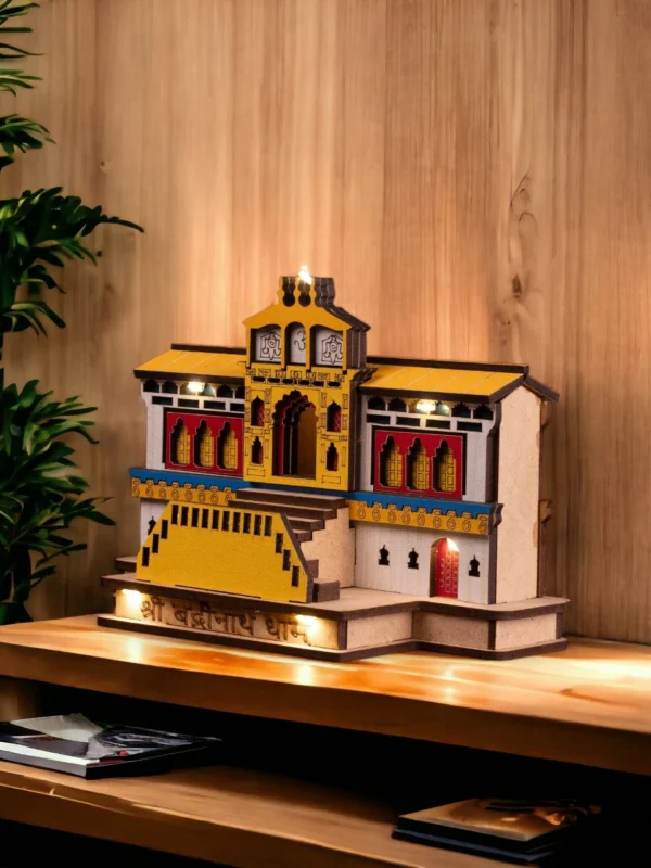 Wooden Badrinath temple model with LED- Large