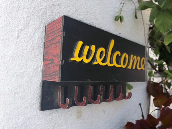 wooden ke Welcome Wooden Key Holder for Wall with Shelf